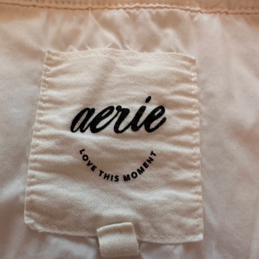 Aerie Sweatshirt Pullover Womens Small Cream Excellent Split Neck Oversized - Picture 3 of 6
